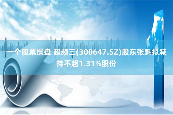 一个股票操盘 超频三(300647.SZ)股东张魁拟减持不超1.31%股份